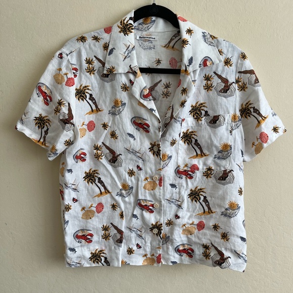 Reformation Linen Holiday Shirt - Picture 2 of 4